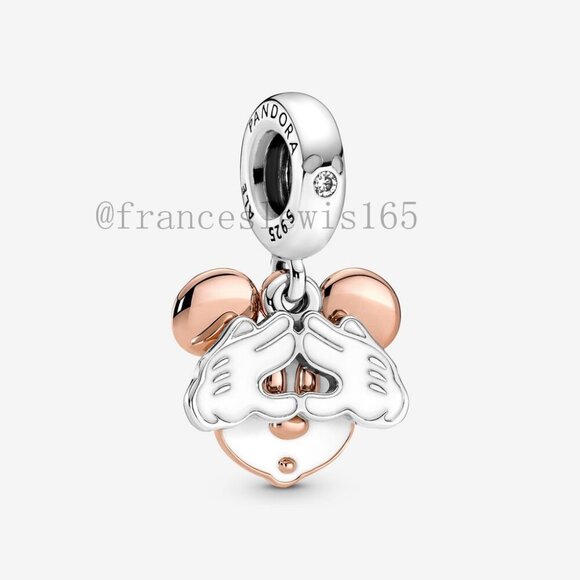 Pandora Mickey Mouse Double Dangle Charm - Picture 1 of 4